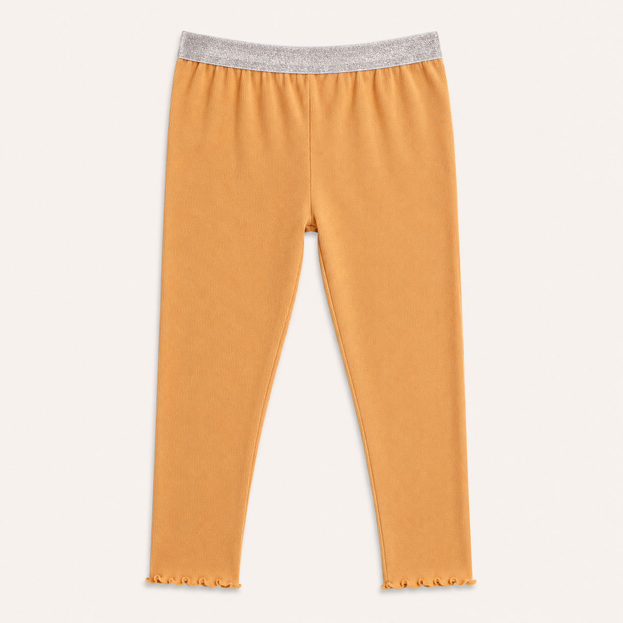 Legging côtelé jaune moutarde à taille pailletée - Fille - Canada House