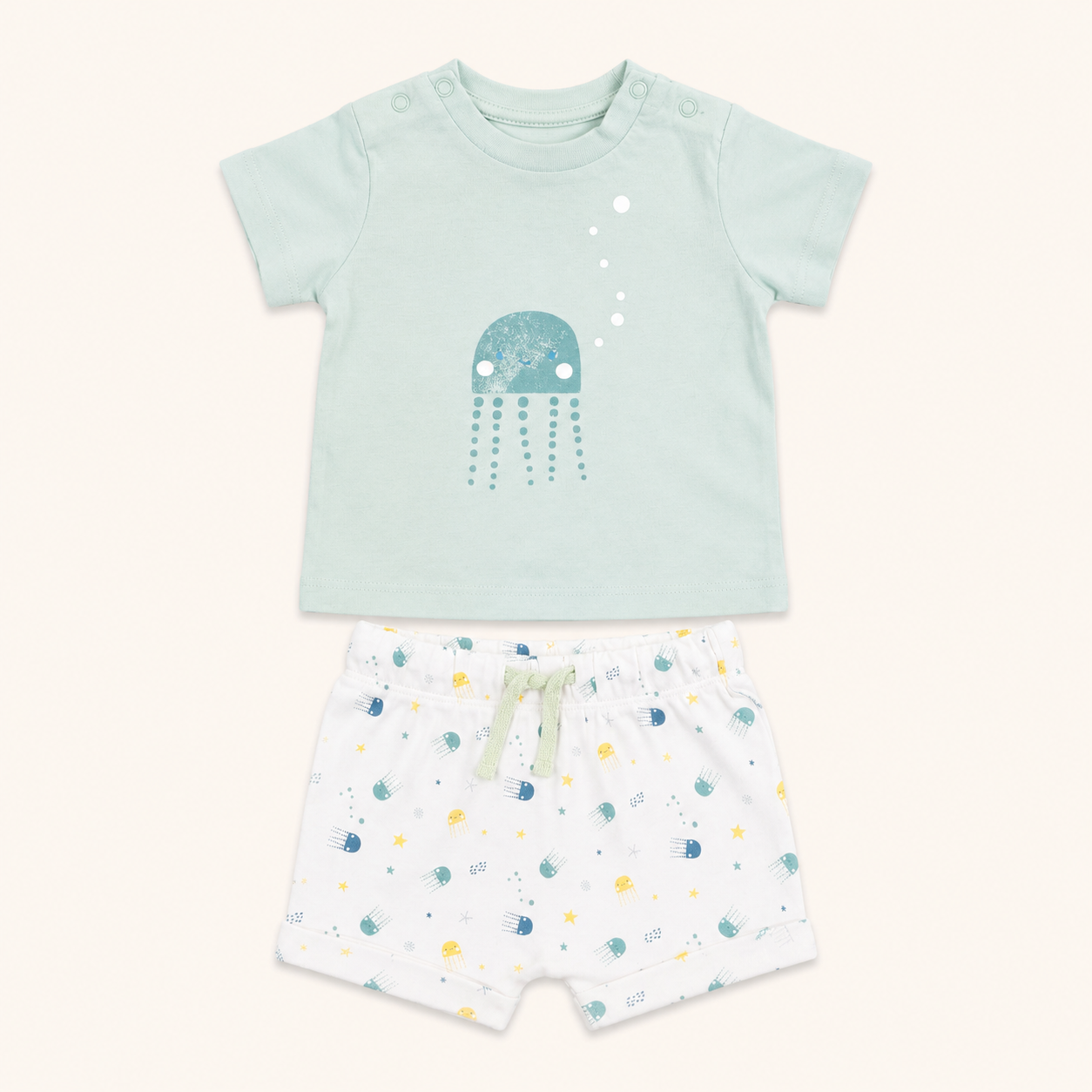 Ensemble T-shirt et Short Méduse en Coton Bébé Garçon - Losan