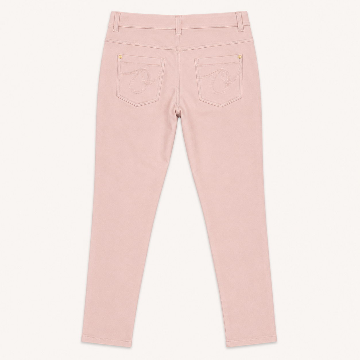 Pantalon Slim Rose Poudré en Coton Stretch - Fille