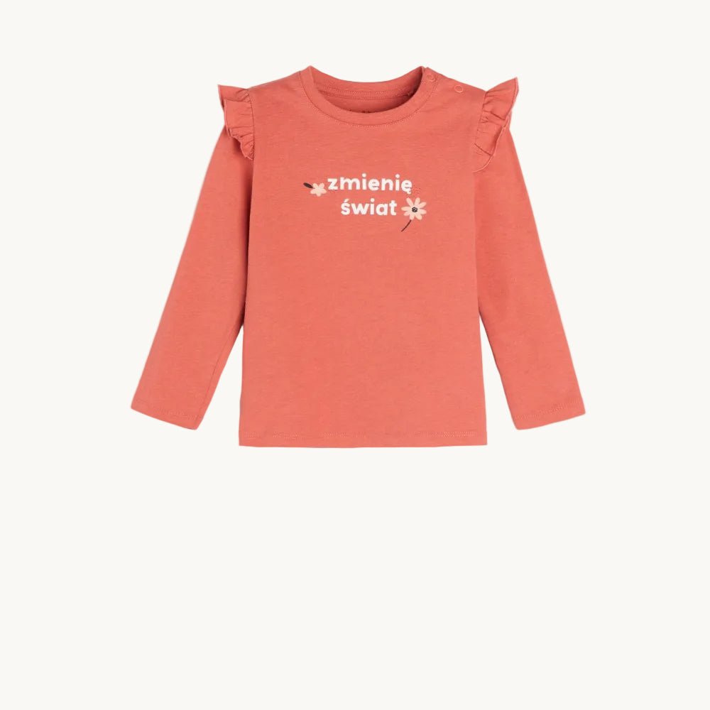 T-shirt manches longues à volants fille