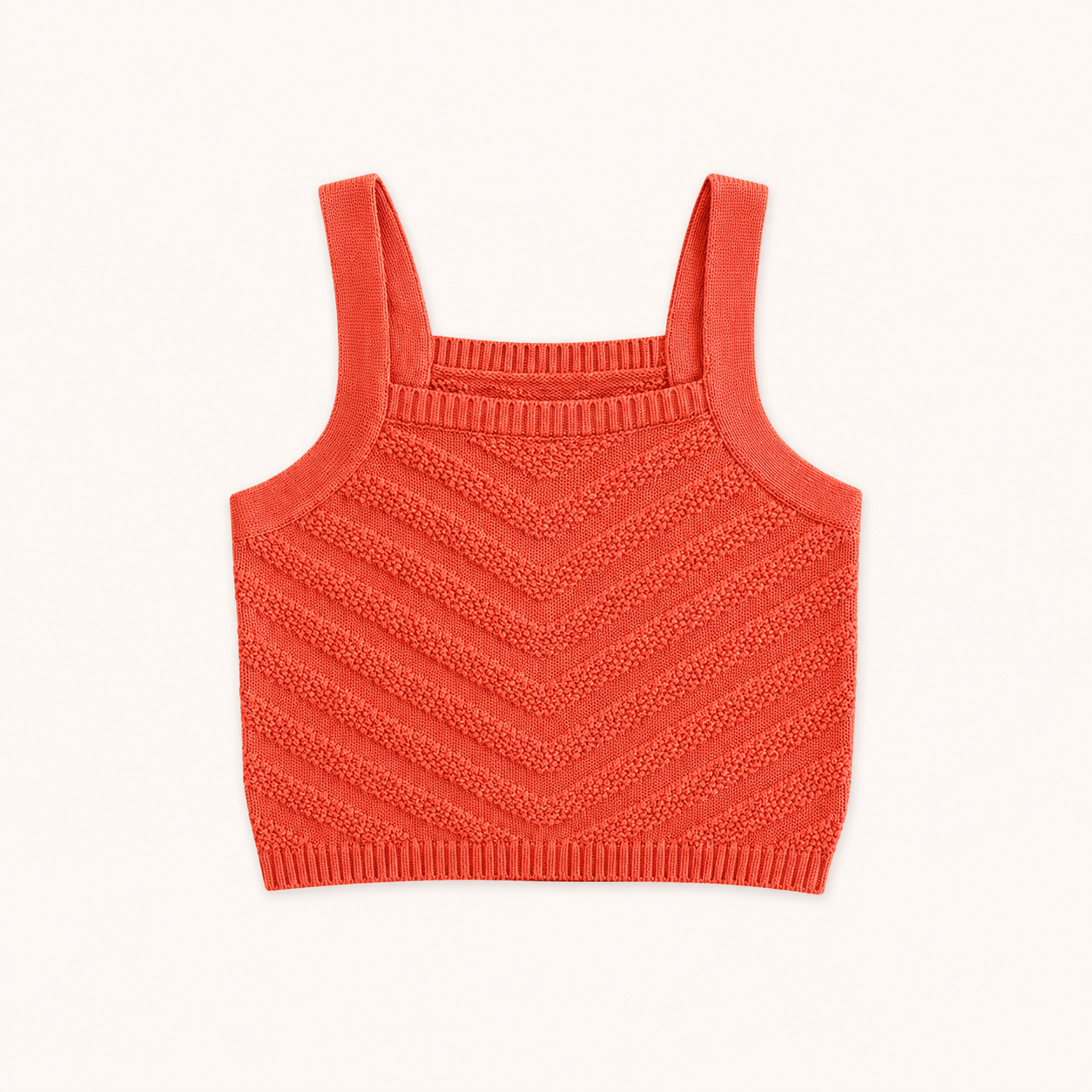 Crop top débardeur en maille tricot corail
