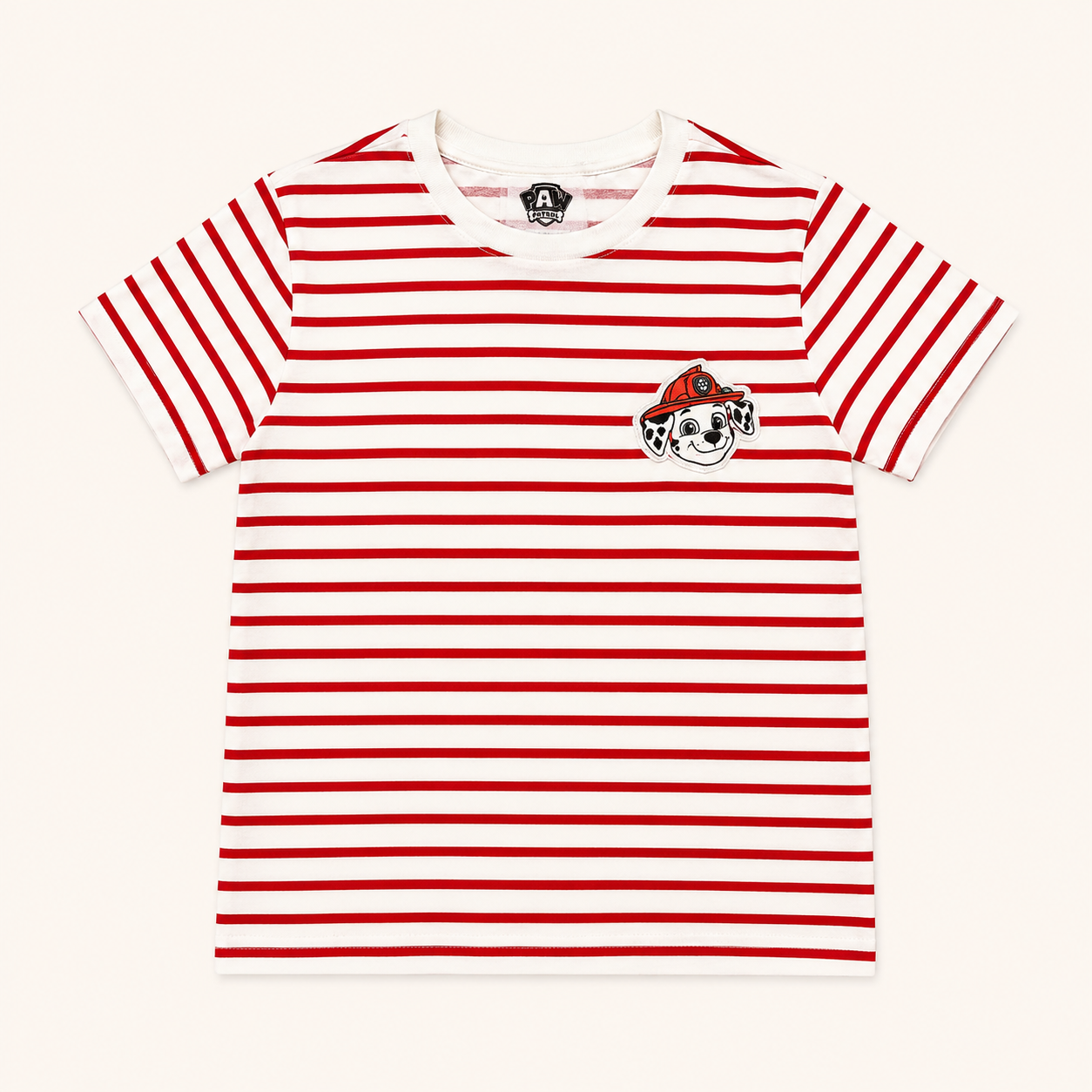 T-shirt marinière enfant à rayures rouges Marcus Pat' Patrouille