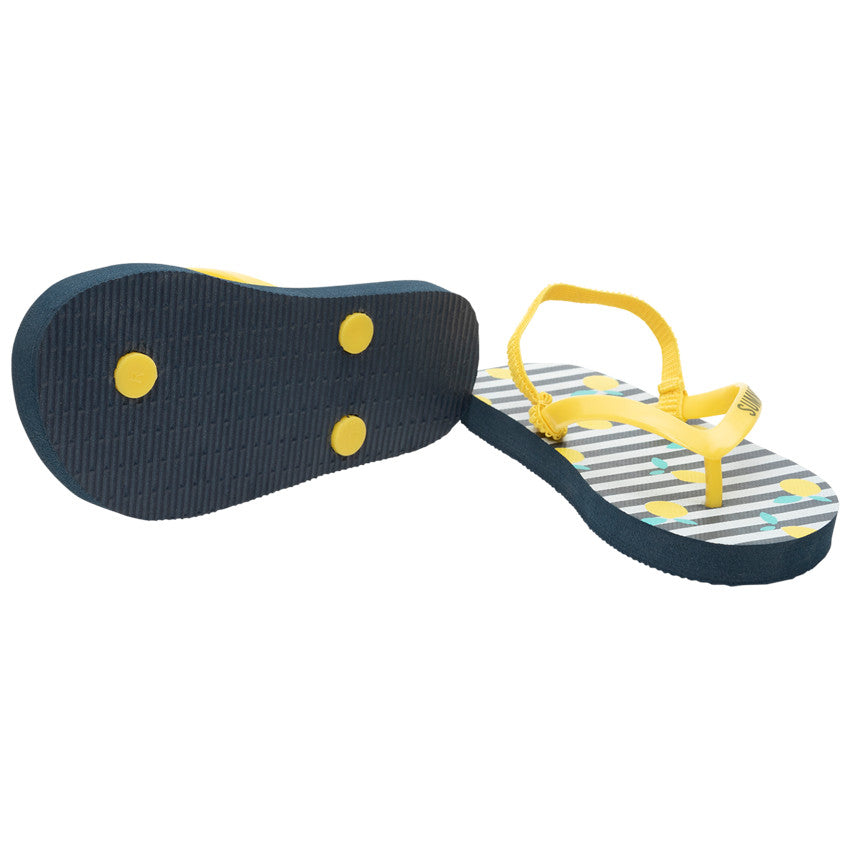 Tongs à rayures imprimé citrons pour fille