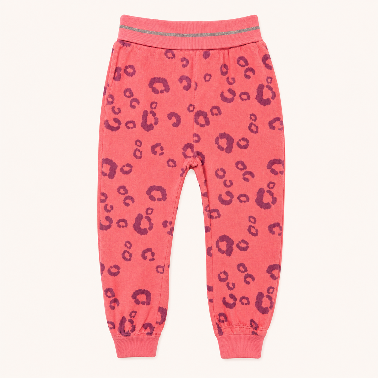 Jogging rose à motif léopard pour fille