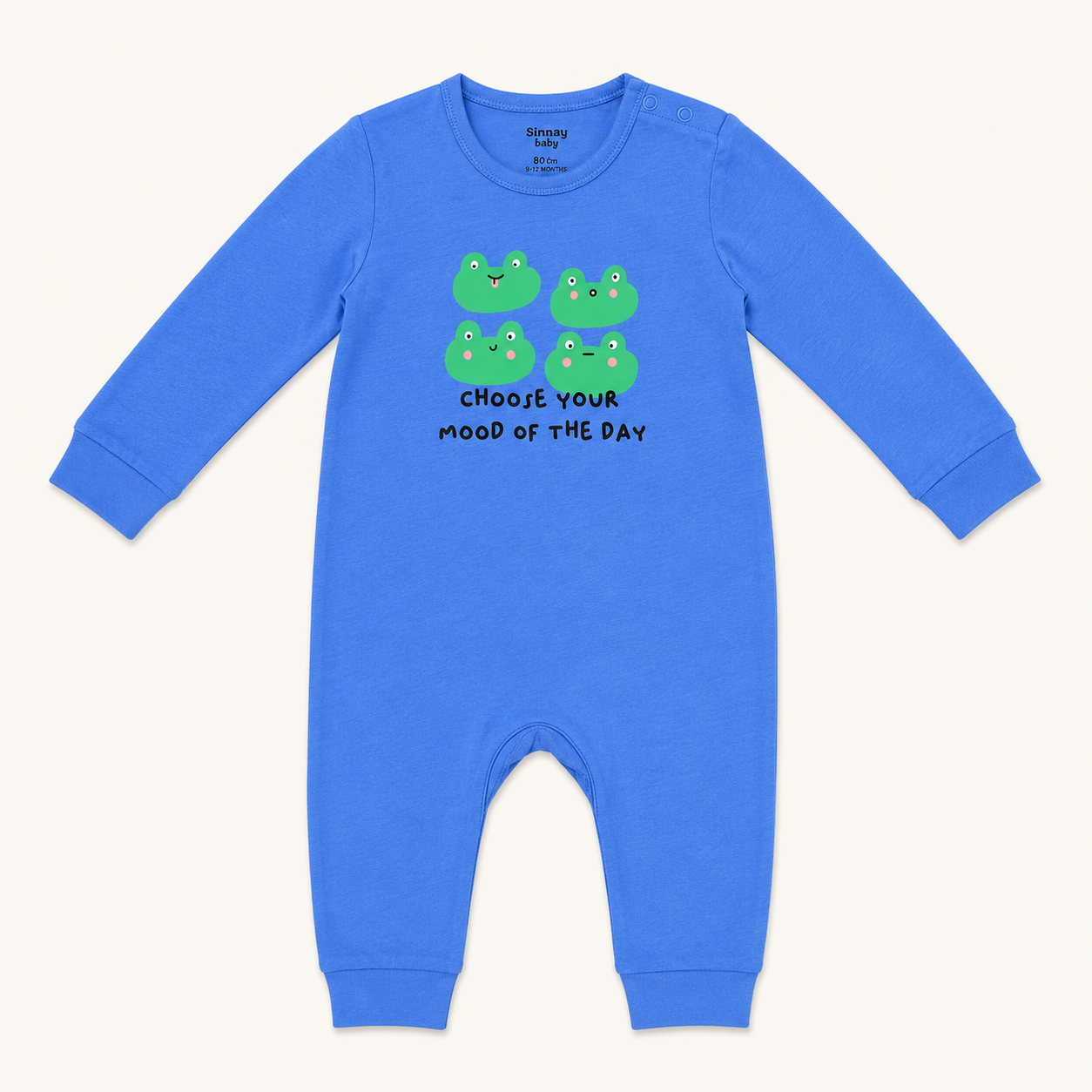 Pyjama bébé bleu motif grenouilles - Sinsay