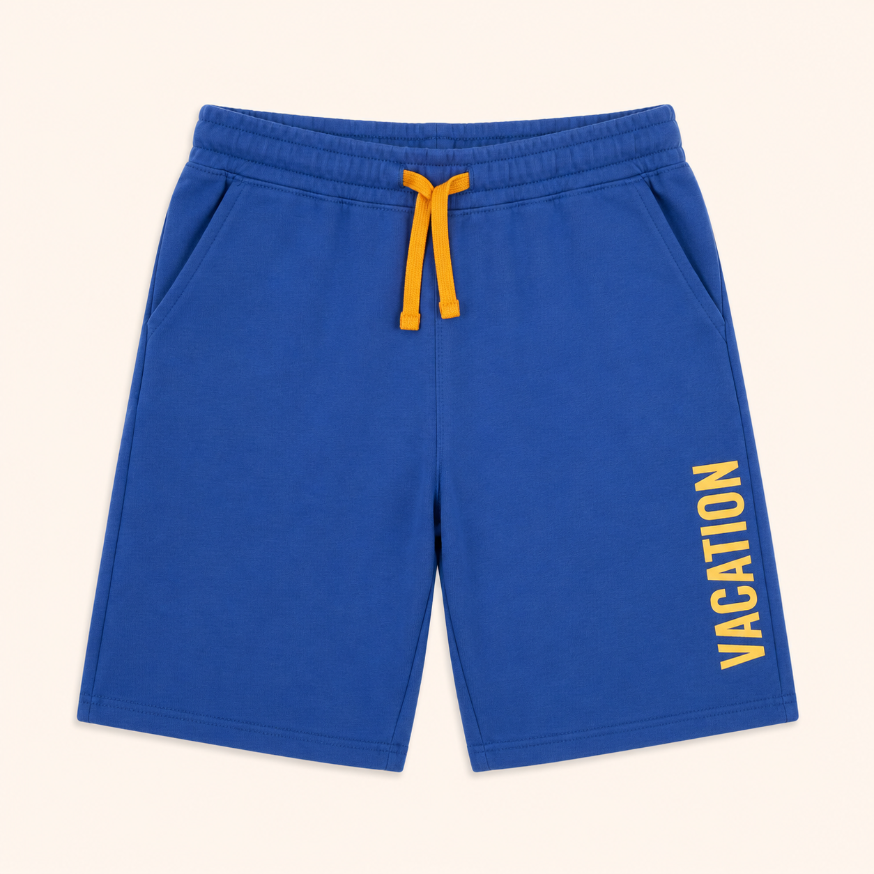 Bermuda en Molleton Bleu Roi Enfant Imprimé "Vacation"