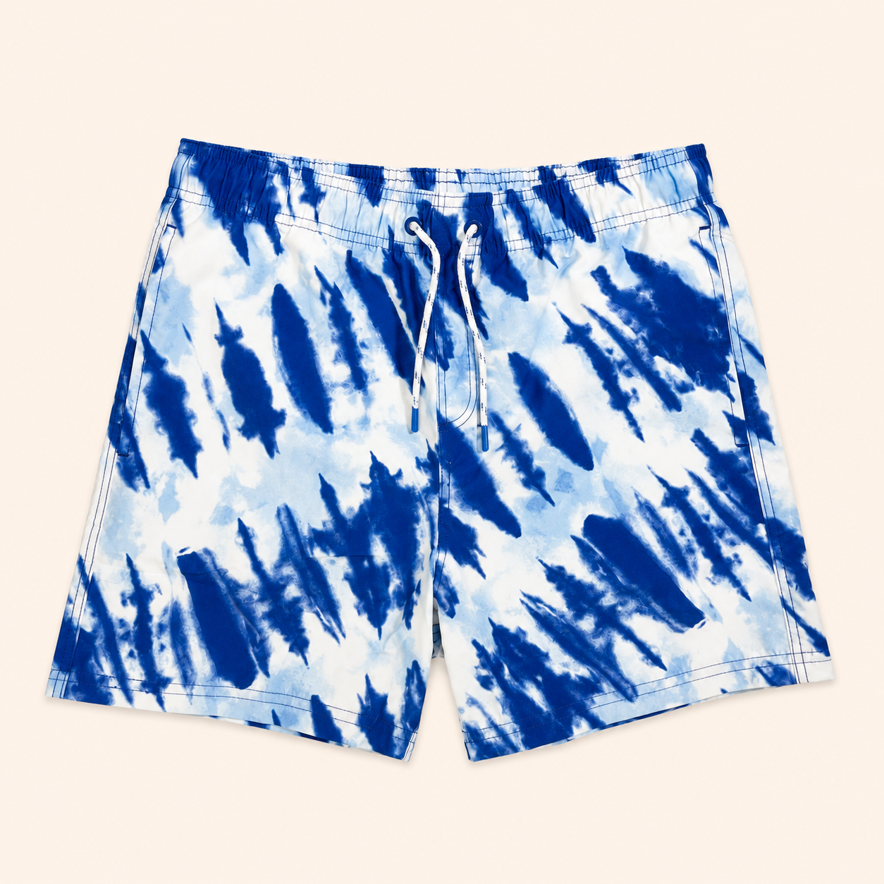 Short de bain C&A – Motif Tie-Dye Bleu et Blanc
