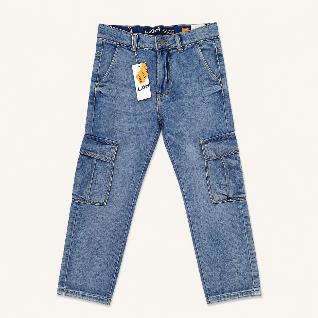 Jean Cargo en Denim Bleu pour Garçon – Losan Denim Lab