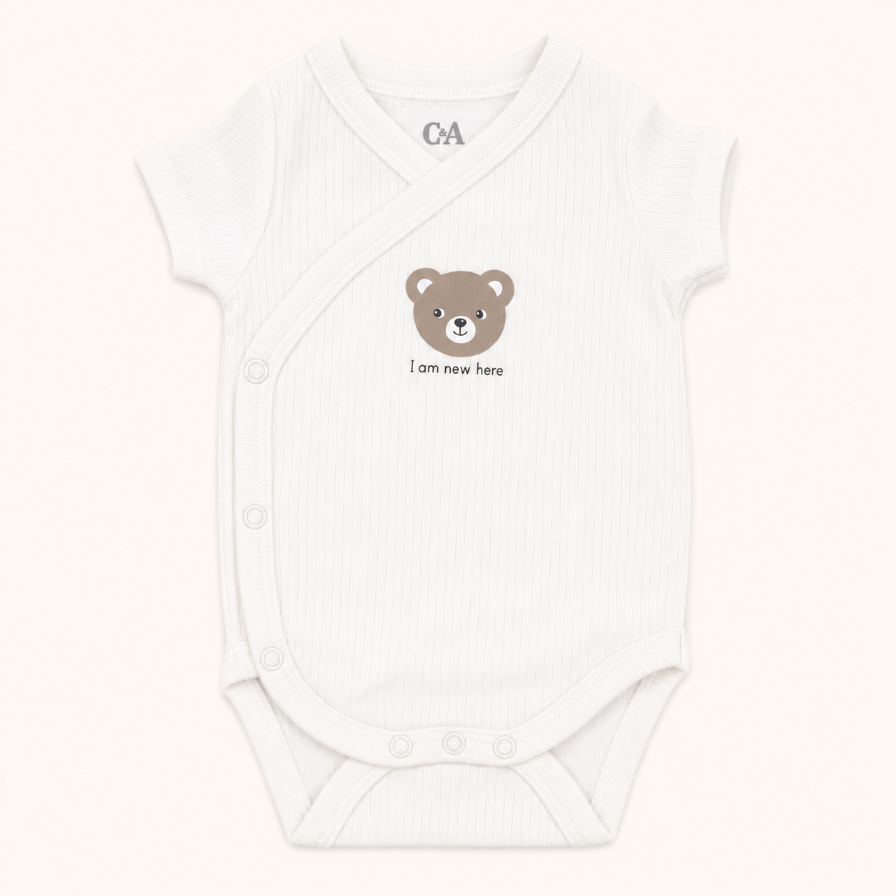 Pack de 2 bodies de naissance croisés à motif ourson