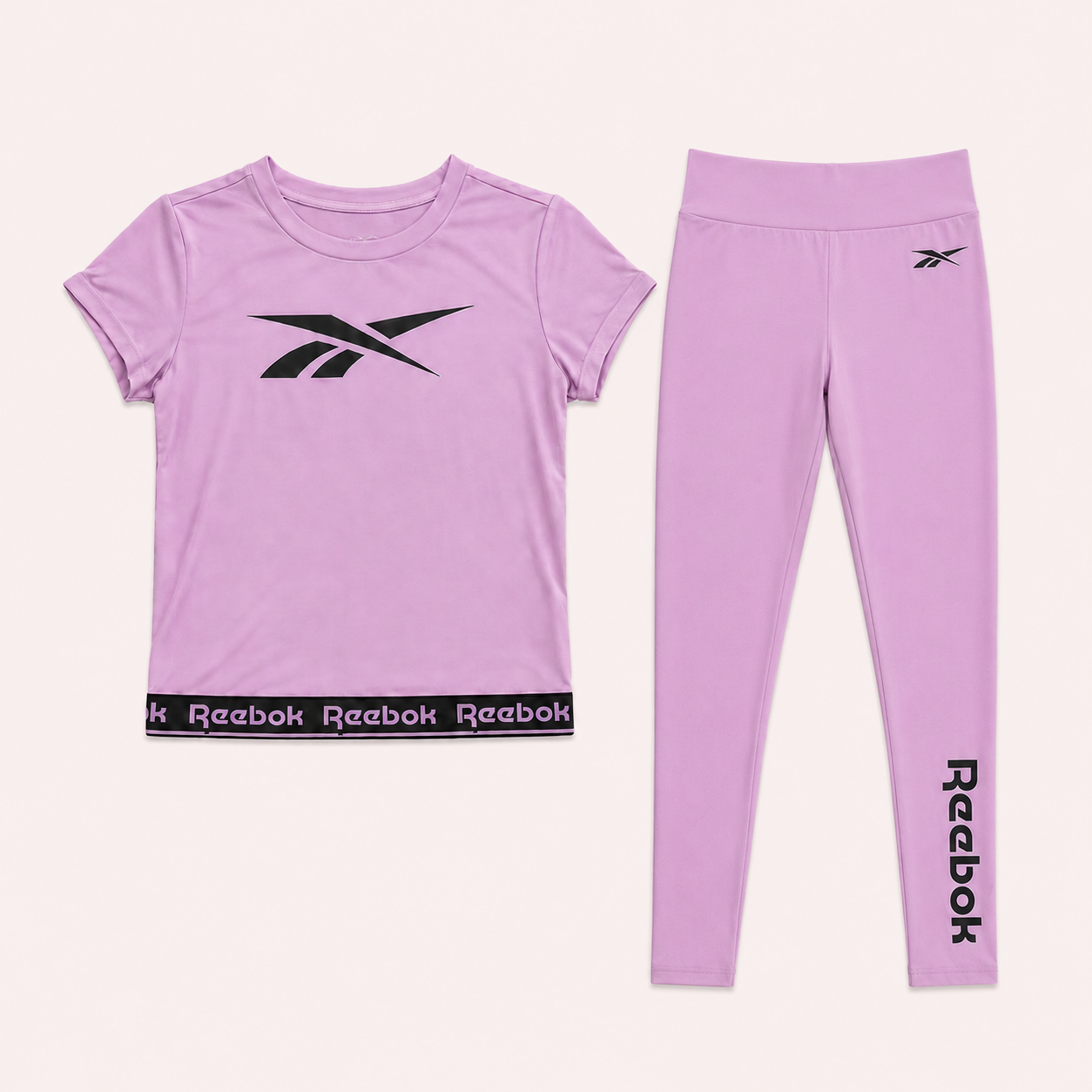 Ensemble T-shirt et Legging Reebok Fille - Mauve Pastel