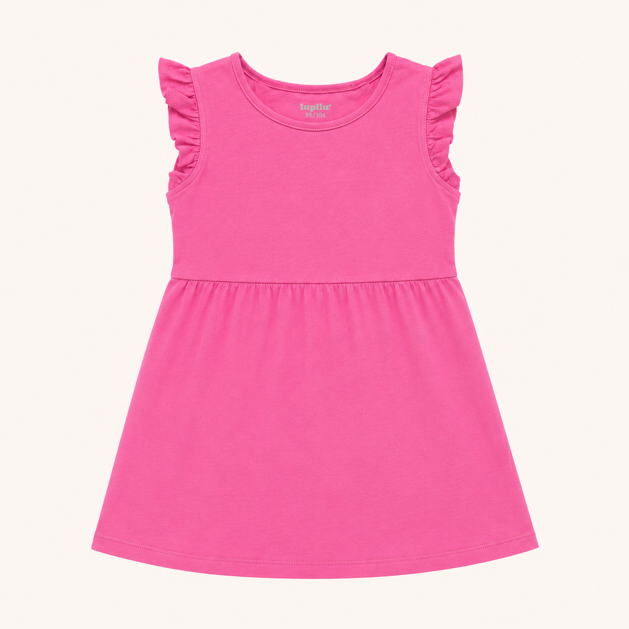 Robe rose décontracté manche volant
