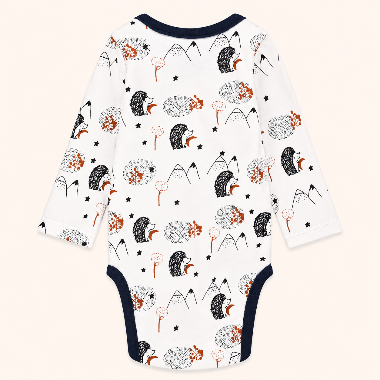 Body Croisé Bébé Blanc Motif Hérissons de la Forêt