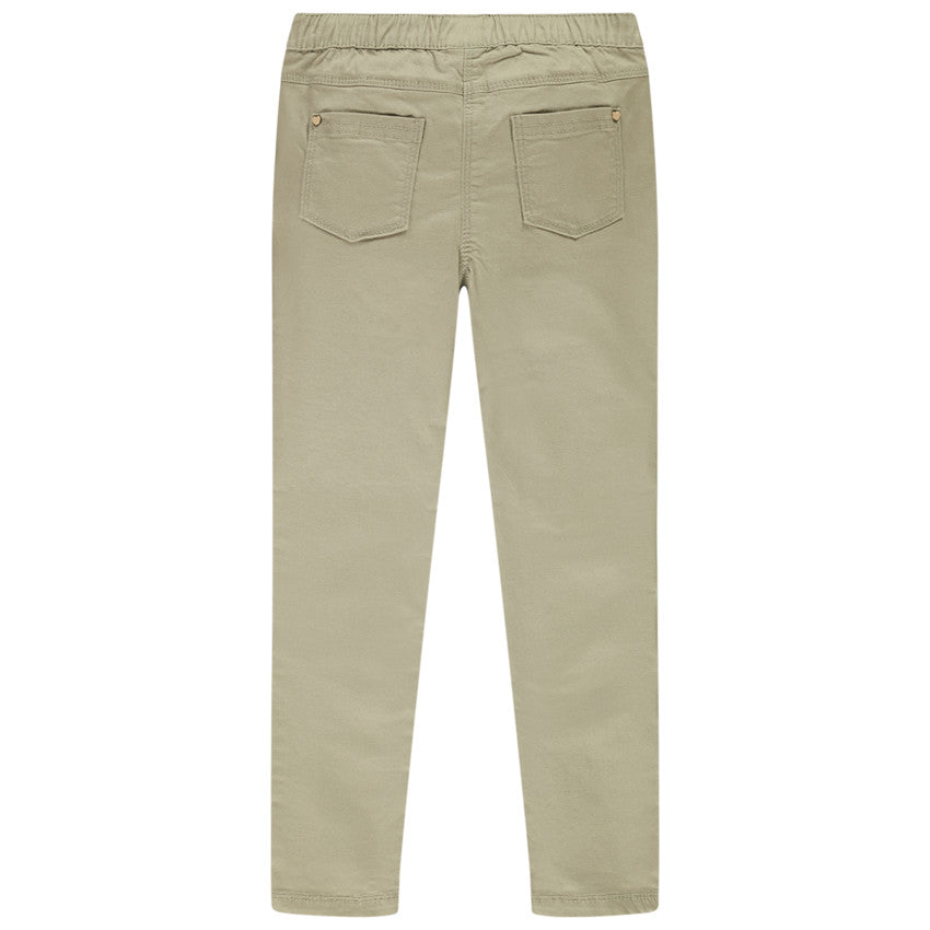 Jegging en toile stretch vert sauge à taille élastique – Orchestra
