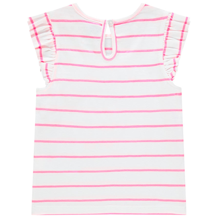 T-shirt manches courtes rayé à motif fantaisie ludique