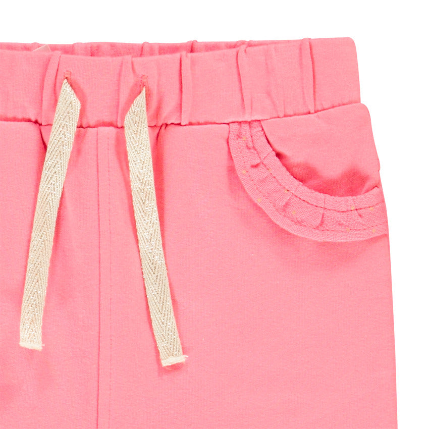 Pantalon de Jogging Rose Corail à Poches Volantées