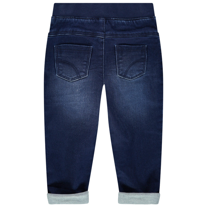 Jegging en denim stretch bleu brut à taille élastique côtelée – Orchestra