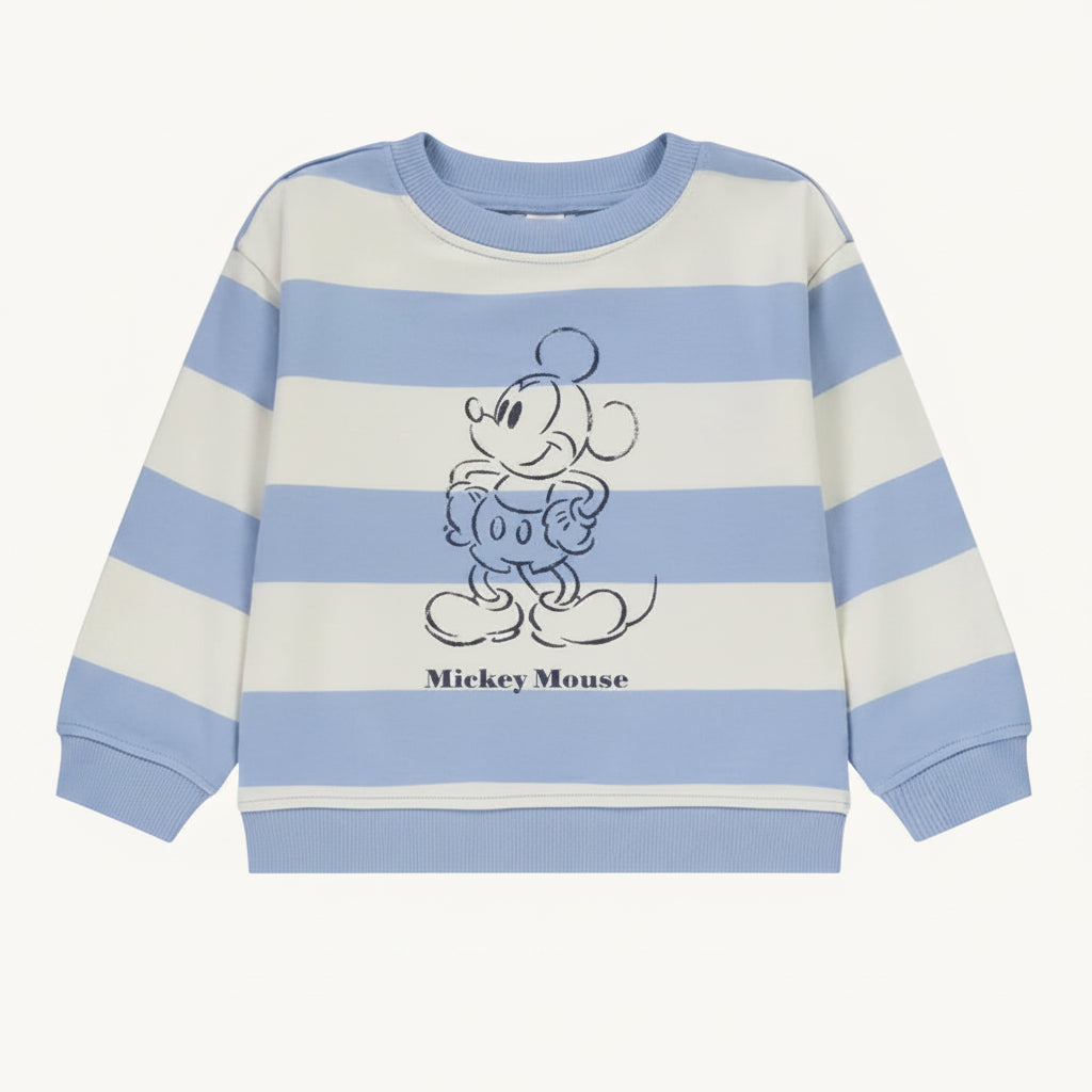 Sweat Rayé Bleu et Écru Disney "Mickey Mouse"