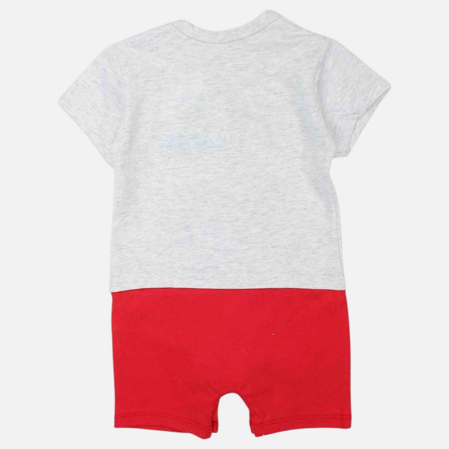 Barboteuse Mickey Mouse pour bébé – Pyjama d'été short gris et rouge Disney Baby