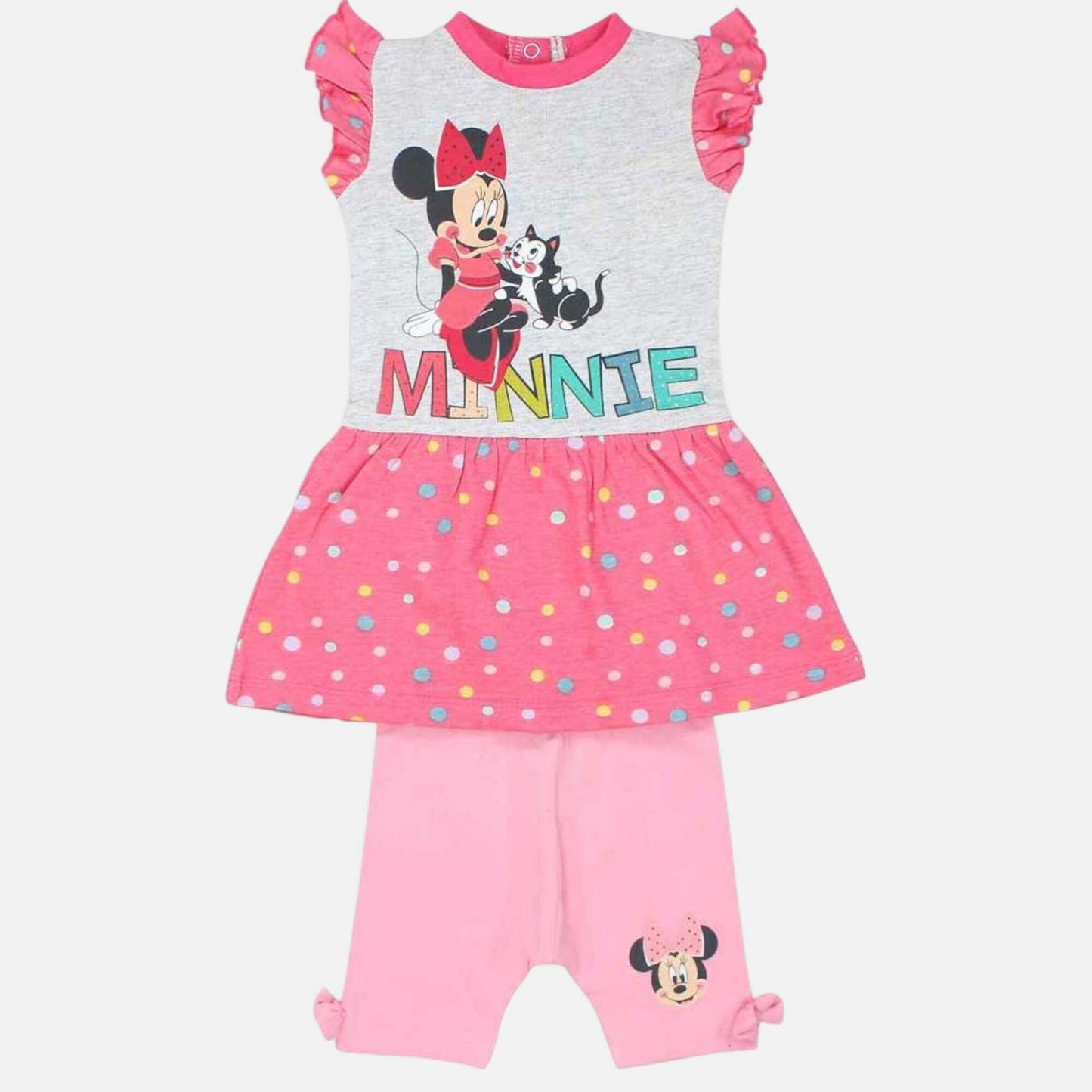 Ensemble Minnie Mouse pour bébé fille – Robe-tunique à pois et legging rose Disney