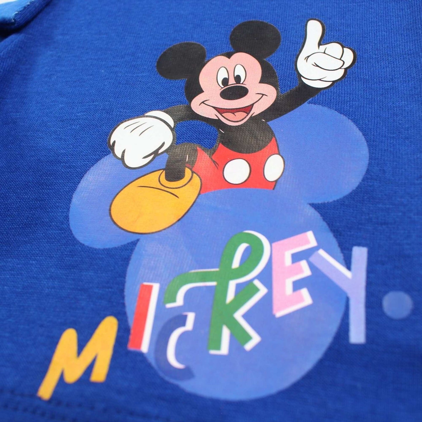Ensemble d'été Mickey Mouse pour garçon – T-shirt marinière rayé bleu et blanc et short bleu roi Disney