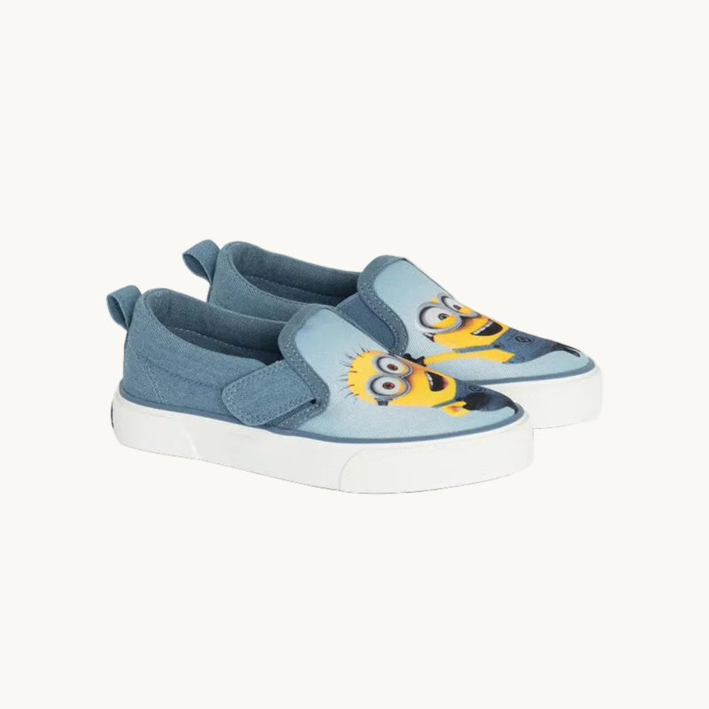 Baskets Slip-On Enfant Les Minions – Tennis en Toile Bleue sans Lacets
