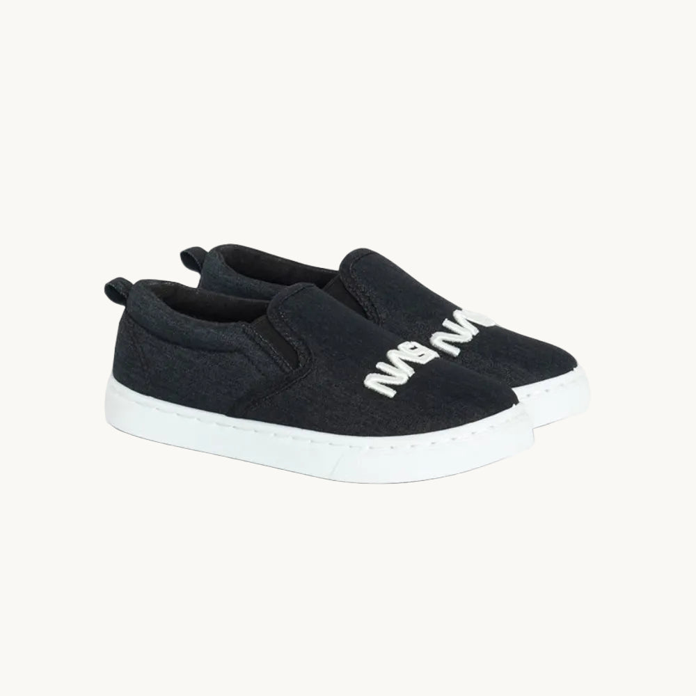 Baskets Slip-On Enfant NASA en Toile Denim Noir