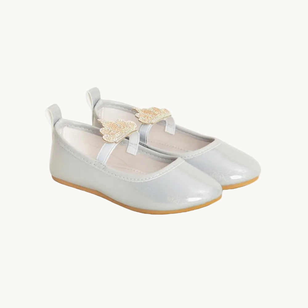 Ballerines Fille Argentées Paillettes Cérémonie