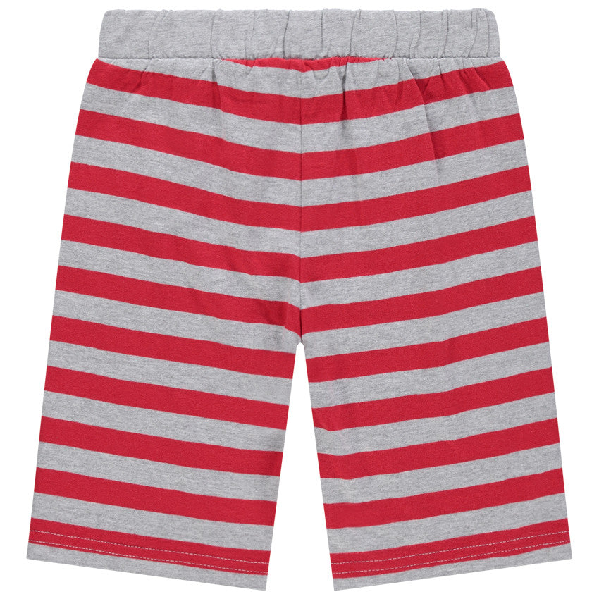 Pyjama 2 pièces blanc et short rayé rouge SmileyWorld