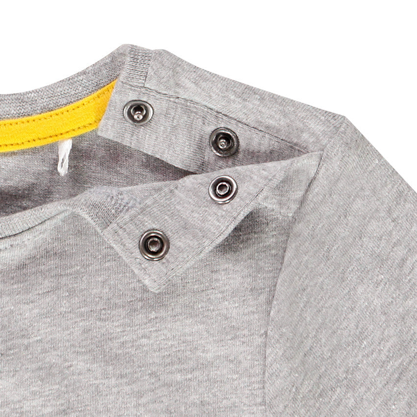 T-shirt Bébé Gris Chiné Motif Bateau à Voile