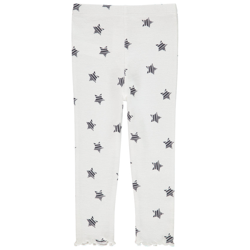 Legging écru en maille côtelée à imprimé étoiles – Orchestra