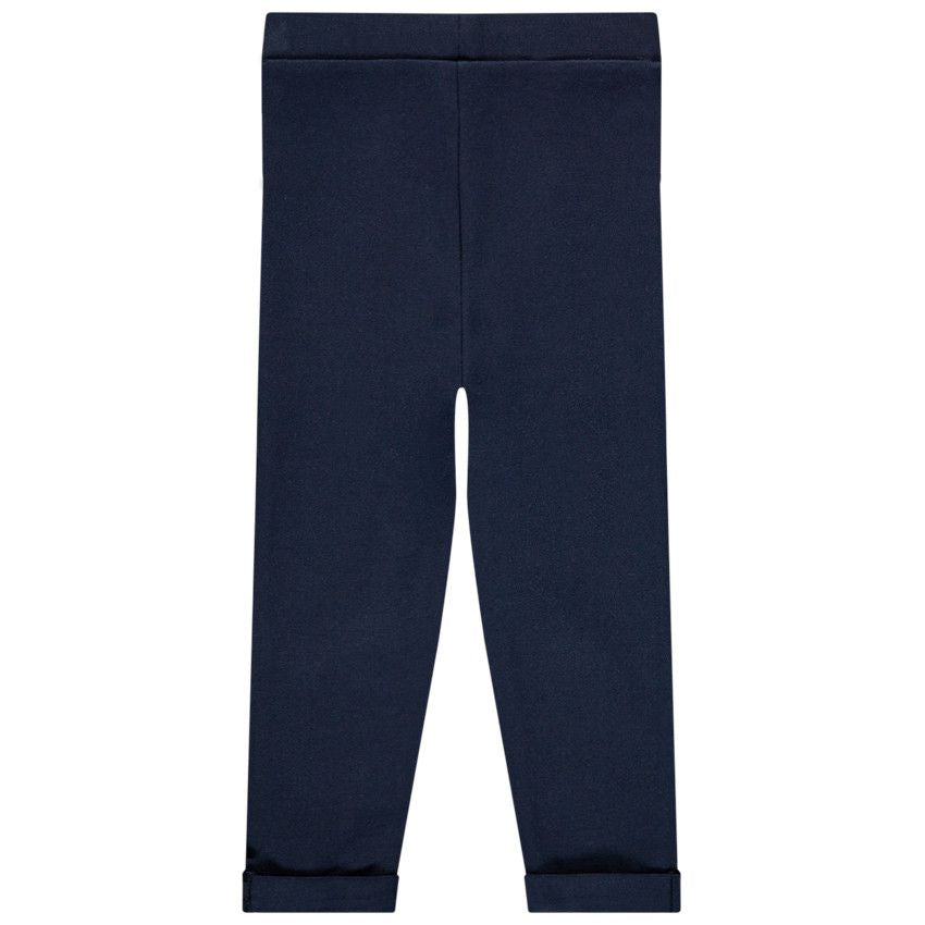 Pantalon Chino Bleu Marine Style Pont à Boutons Rose Gold
