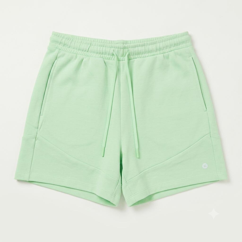 Short en Molleton Vert Menthe Sportswear – Coupe Confort