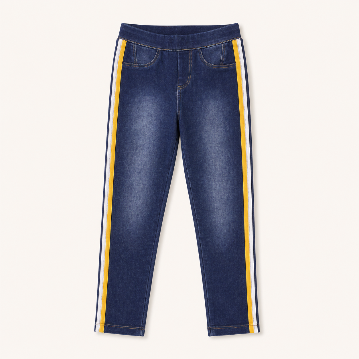 Jegging en denim stretch bleu brut à bandes latérales sport – Orchestra