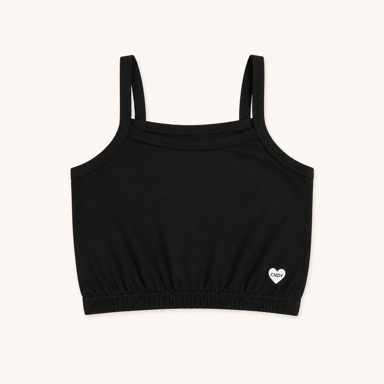 Crop top débardeur noir fille à double bretelles