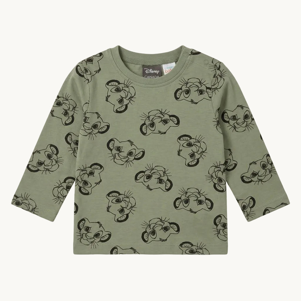 T-shirt Manches Longues Bébé Le Roi Lion – Vert Kaki