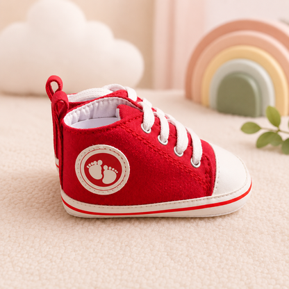 Baskets Montantes en Toile Rouge pour Bébé - Primigi