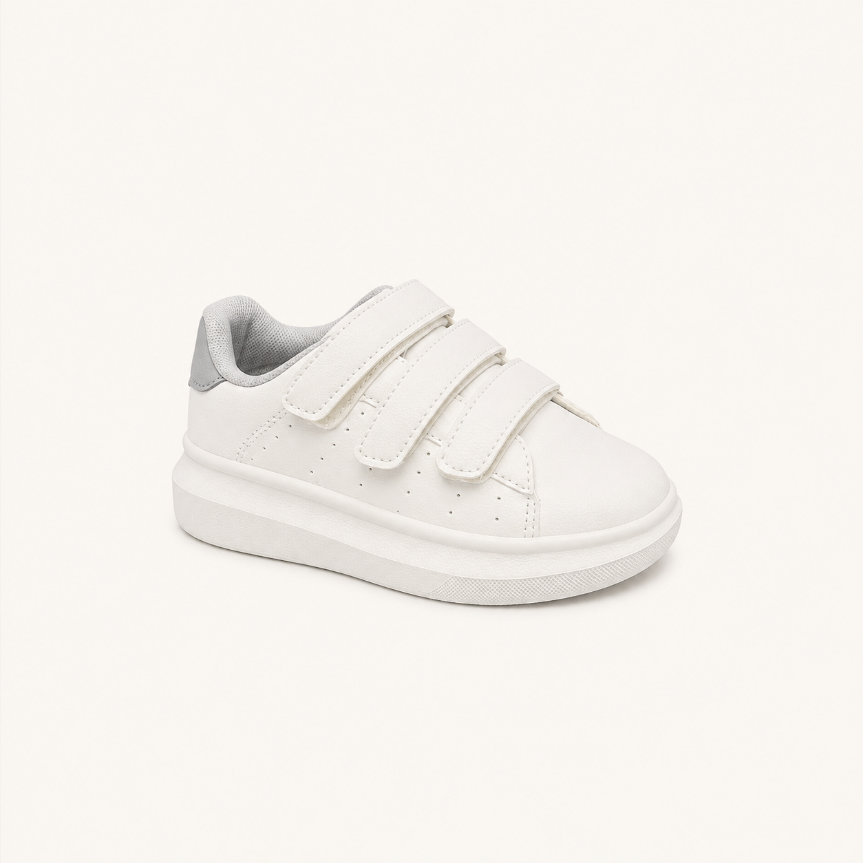 Baskets blanches à scratch enfants "Ten" Legea – Blanc & Gris