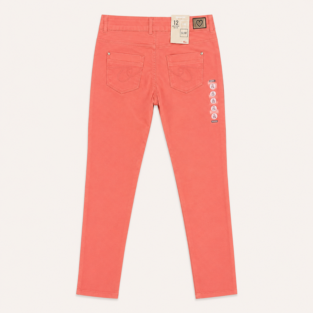 Pantalon Slim Corail en Coton Stretch - Fille