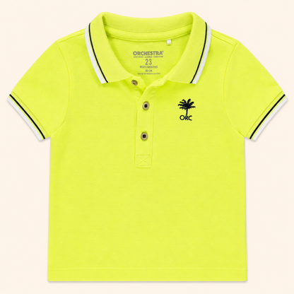 Polo Bébé Vert Néon à Motif Palmier - "ORC"