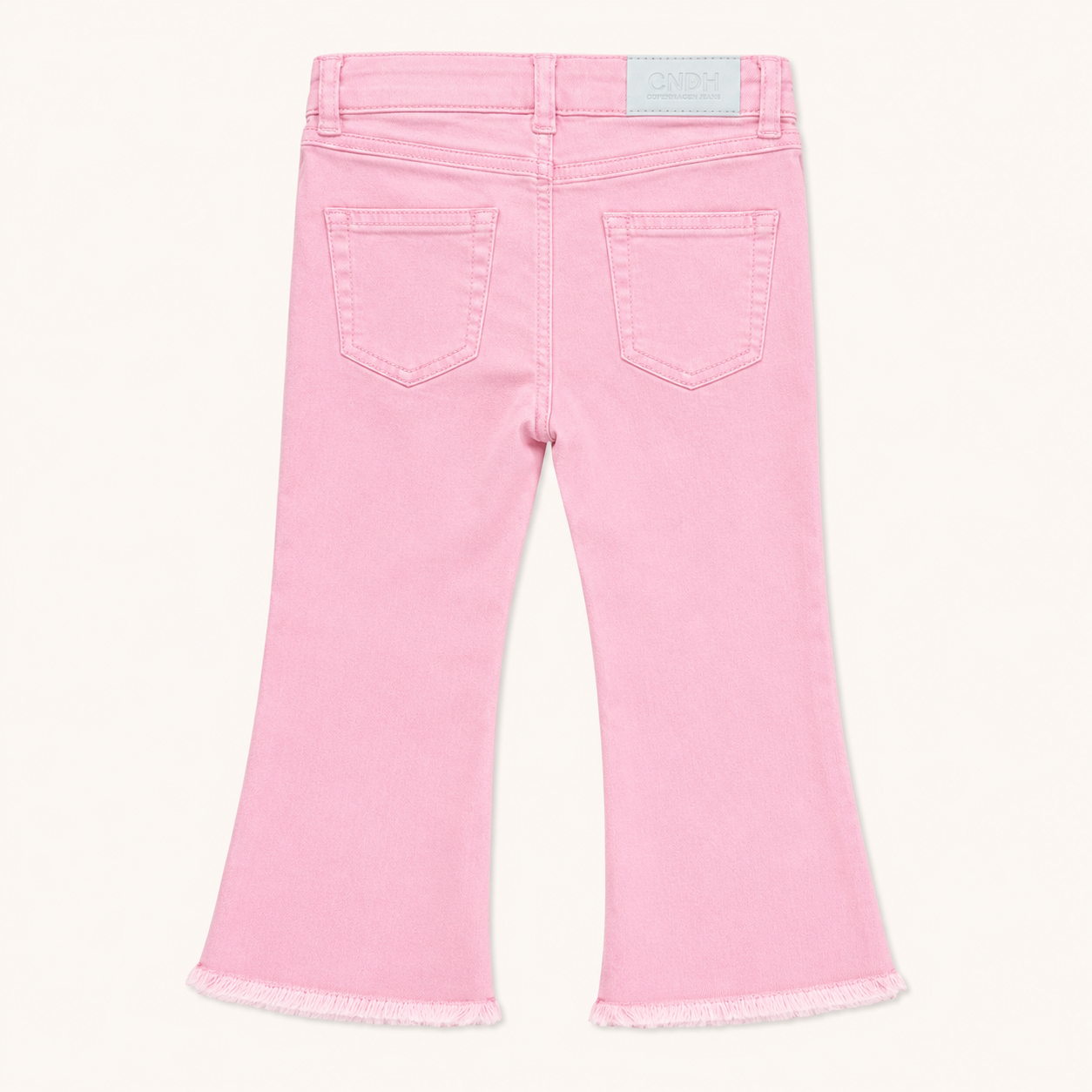 Jean évasé rose pastel à bas frangés – Canada House