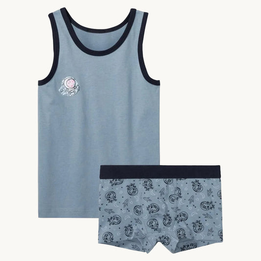 Ensemble de sous-vêtements Peppa Pig pour garçon – Débardeur et Boxer Bleu