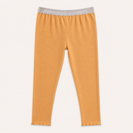 Legging côtelé jaune moutarde à taille pailletée - Fille - Canada House