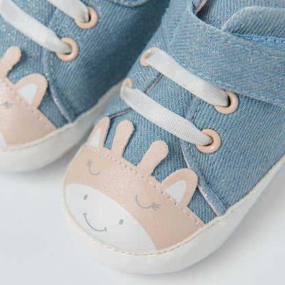 Chaussons Cool Club en jean à oreille Bleu Clair Rose Fille