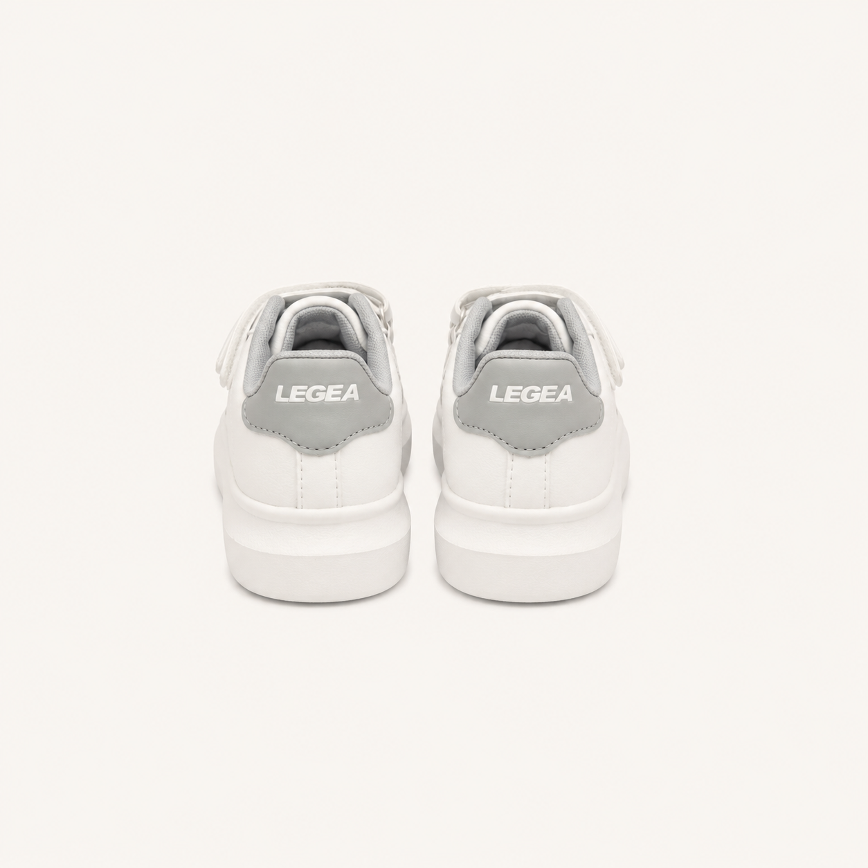 Baskets blanches à scratch enfants "Ten" Legea – Blanc & Gris