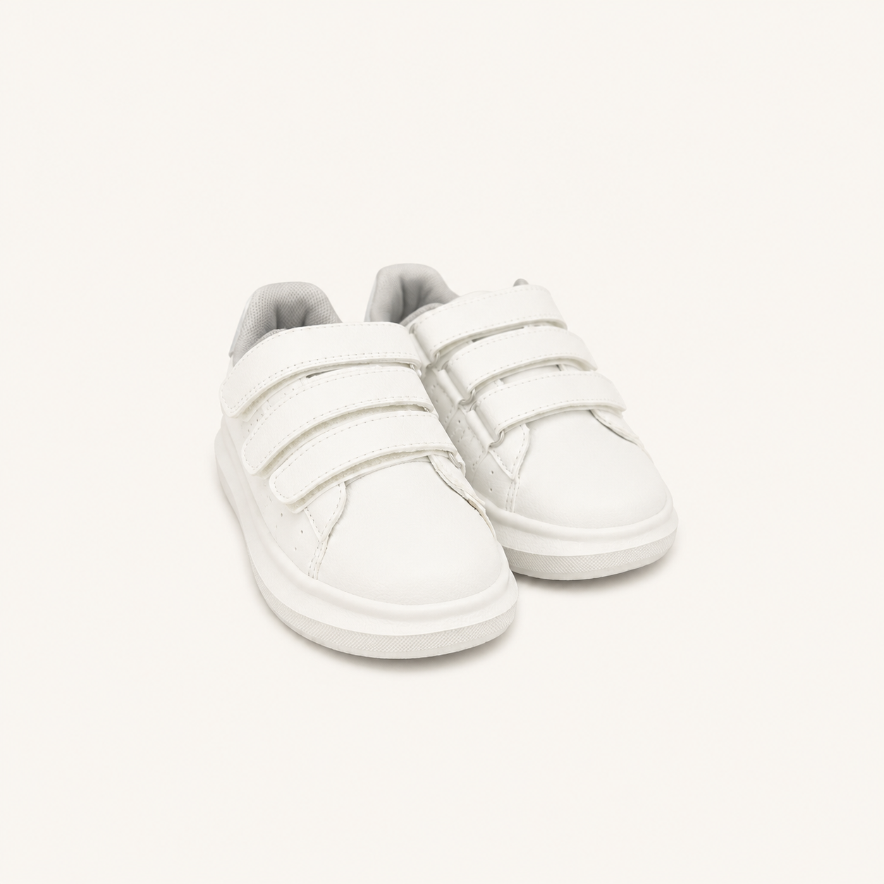 Baskets blanches à scratch enfants "Ten" Legea – Blanc & Gris