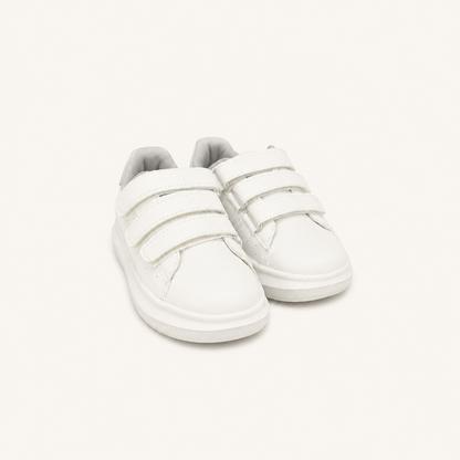 Baskets blanches à scratch enfants "Ten" Legea – Blanc & Gris