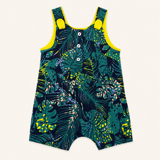 Barboteuse imprimé tropical et liserés jaunes - Bébé - Canada House