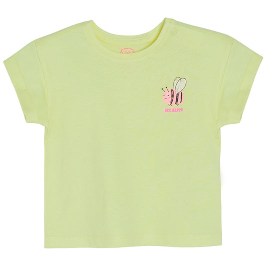 T-shirt jaune à motif abeille "Bee Happy"