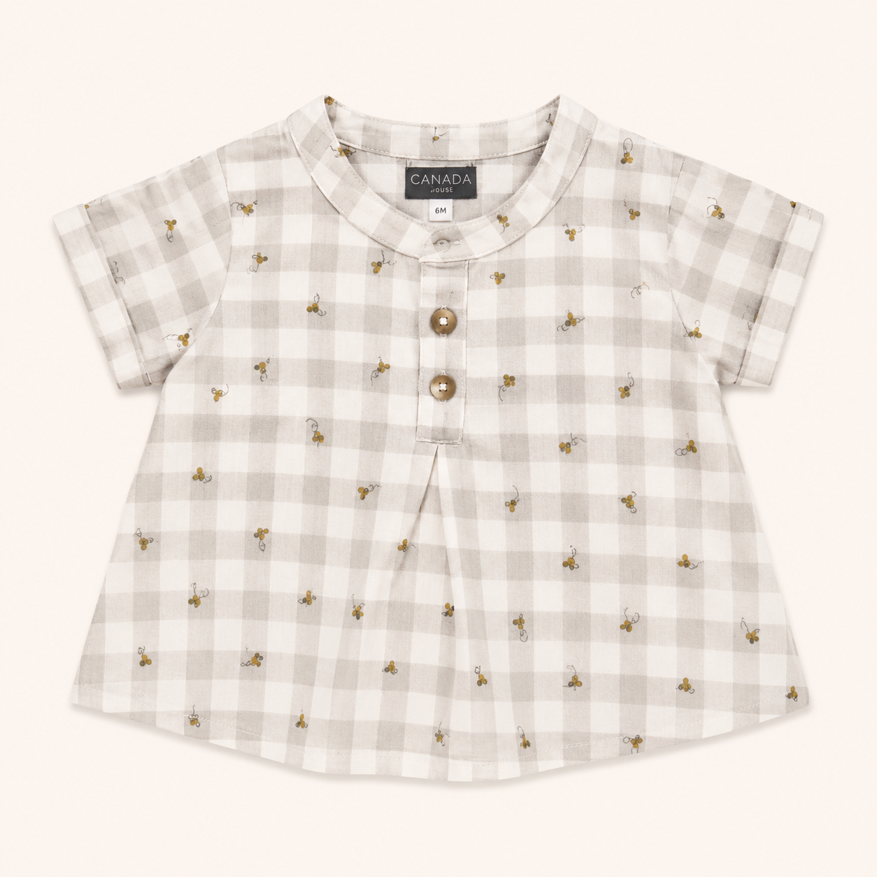 Ensemble blouse vichy et short jaune moutarde - Bébé - Canada House