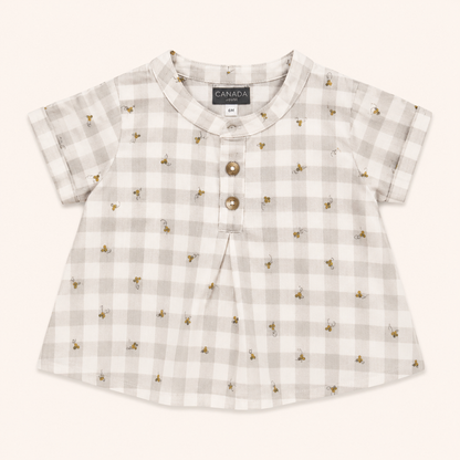 Ensemble blouse vichy et short jaune moutarde - Bébé - Canada House